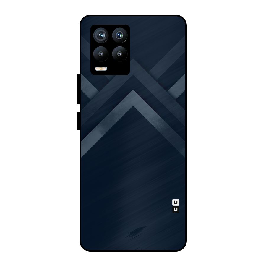 Navy Blue Arrow Metal Back Case for Realme 8