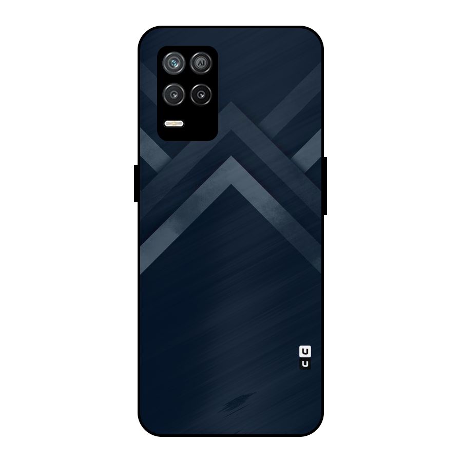 Navy Blue Arrow Metal Back Case for Realme 9 5G