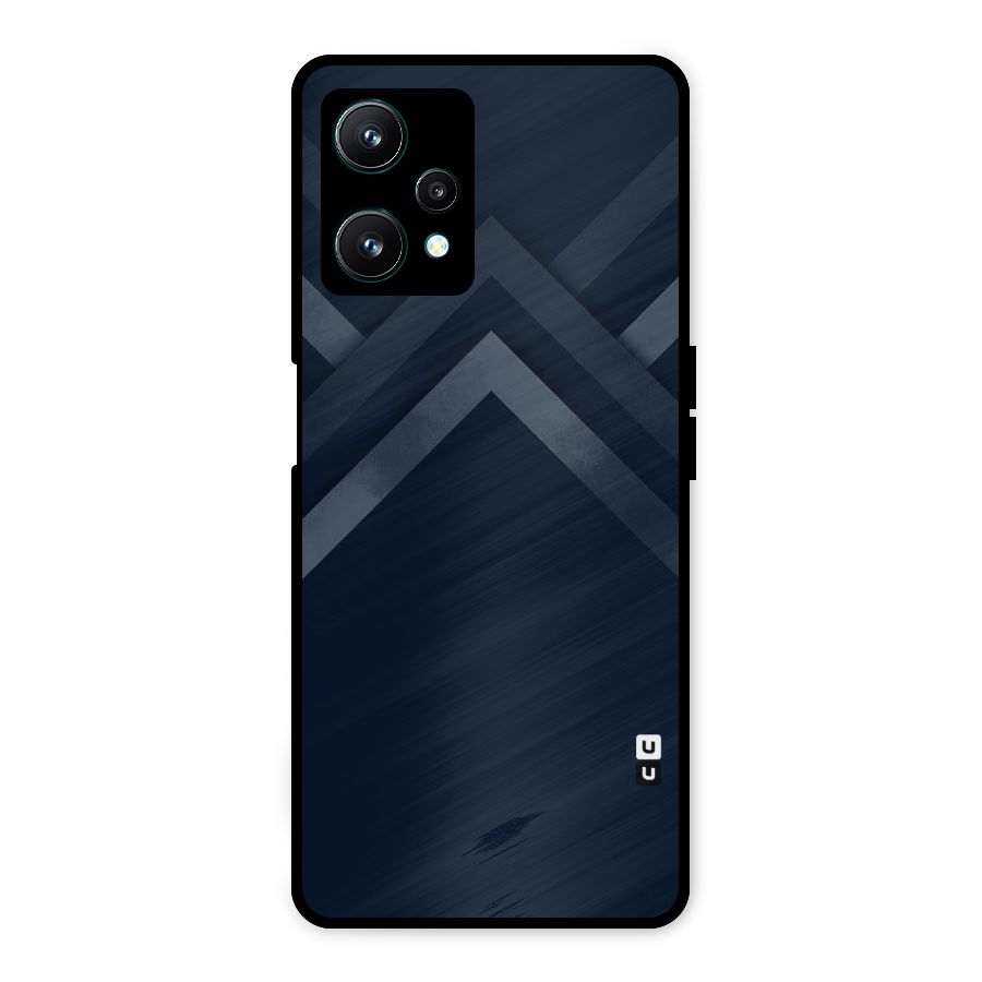 Navy Blue Arrow Metal Back Case for Realme 9 Pro 5G