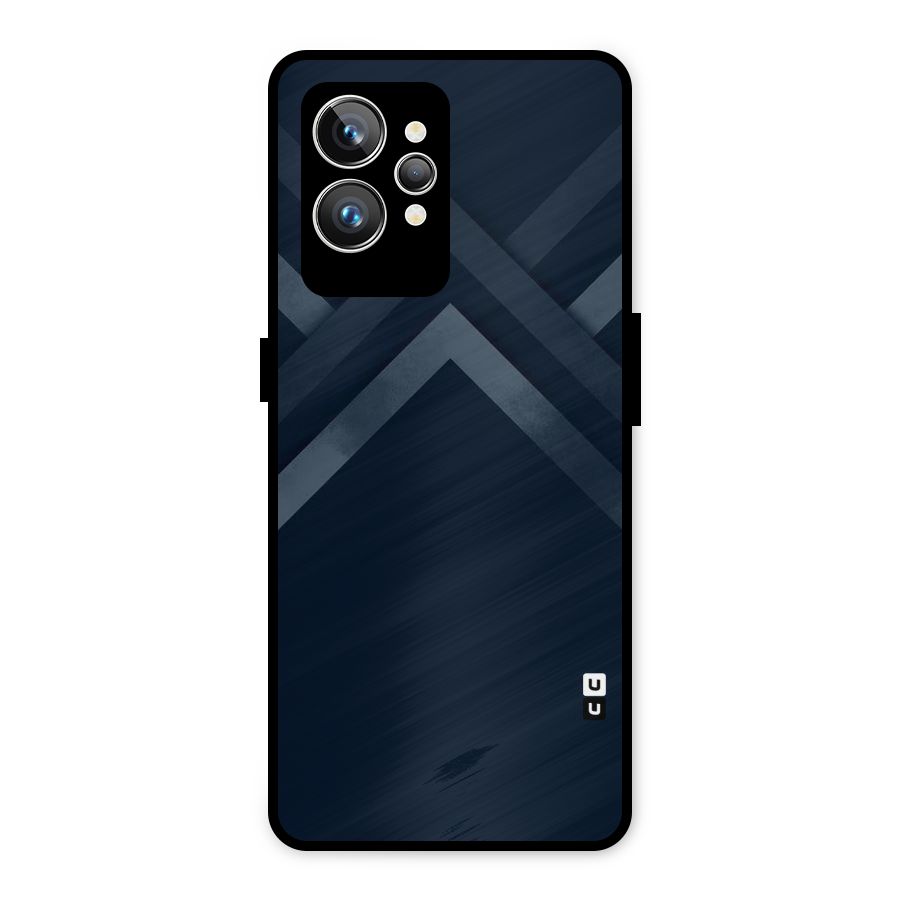 Navy Blue Arrow Metal Back Case for Realme GT2 Pro