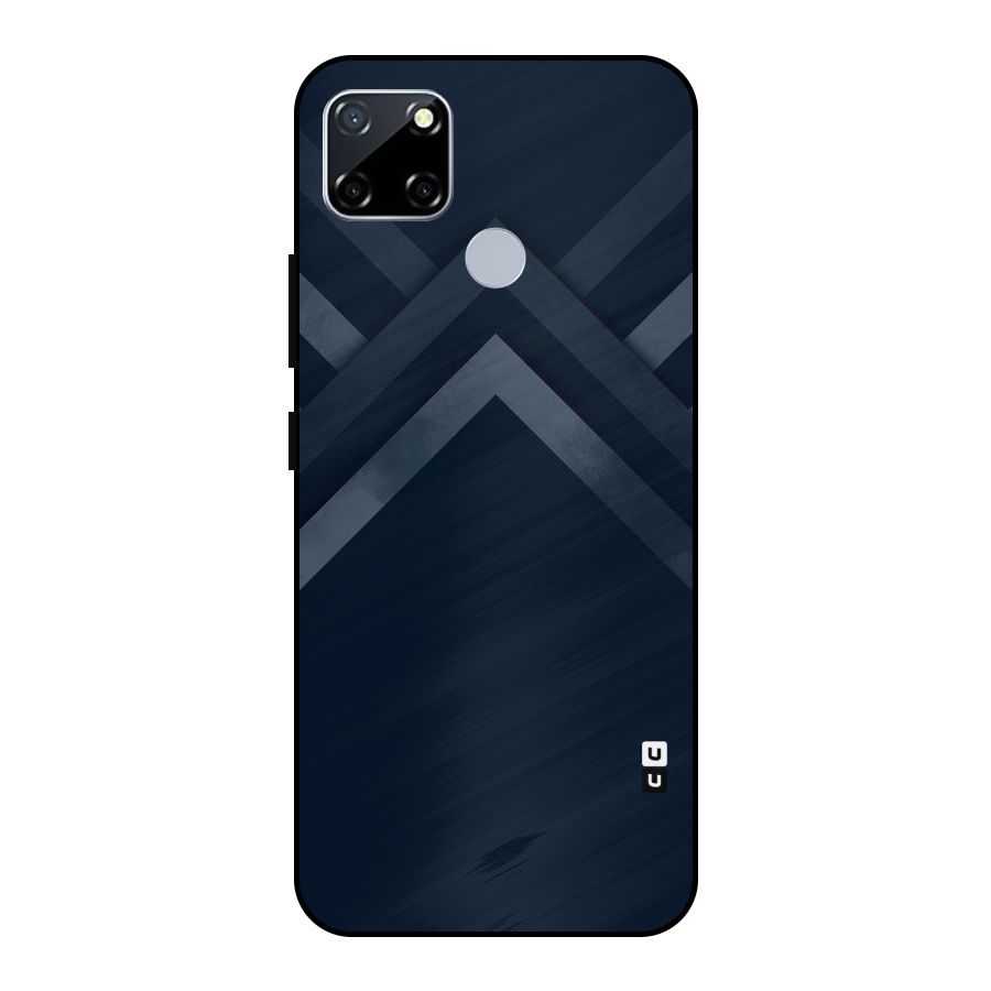 Navy Blue Arrow Metal Back Case for Realme Narzo 20