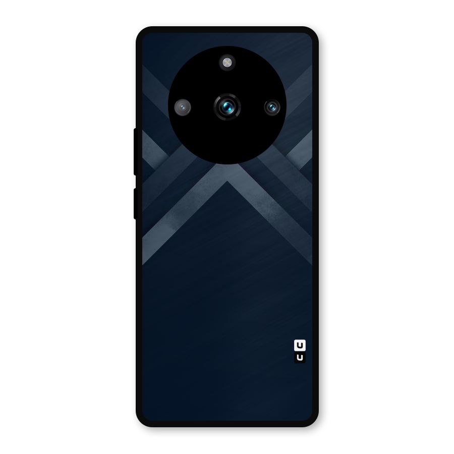 Navy Blue Arrow Metal Back Case for Realme Narzo 60 Pro