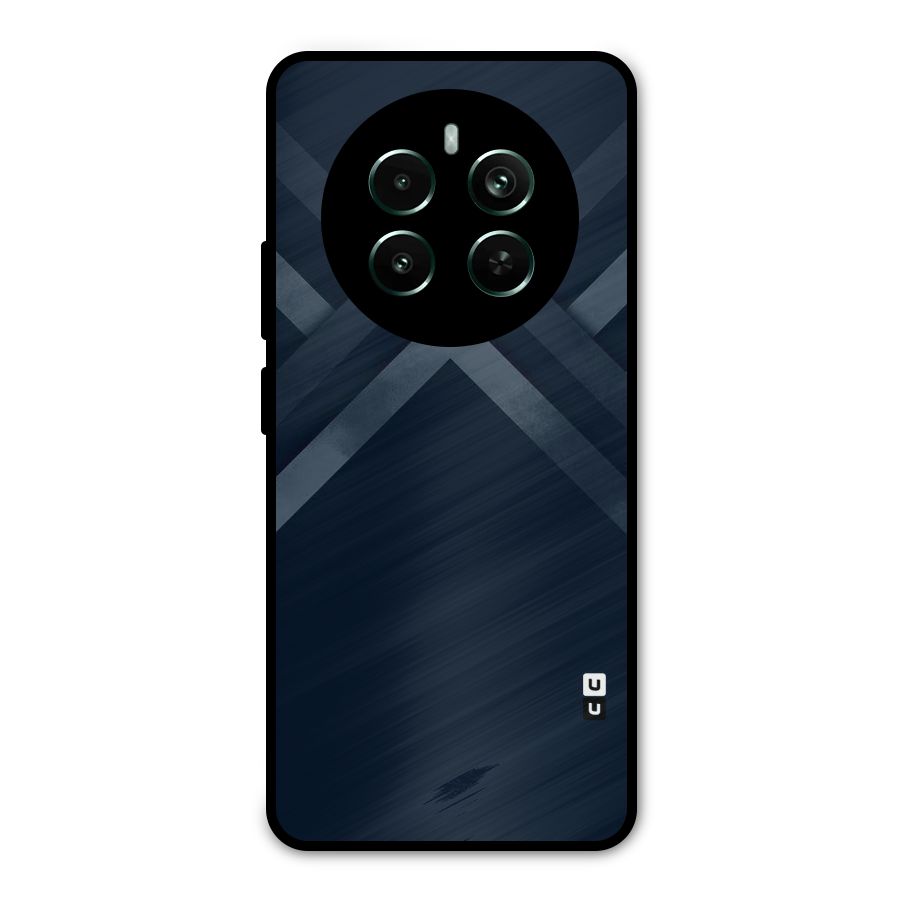 Navy Blue Arrow Metal Back Case for Realme Narzo 70 Pro