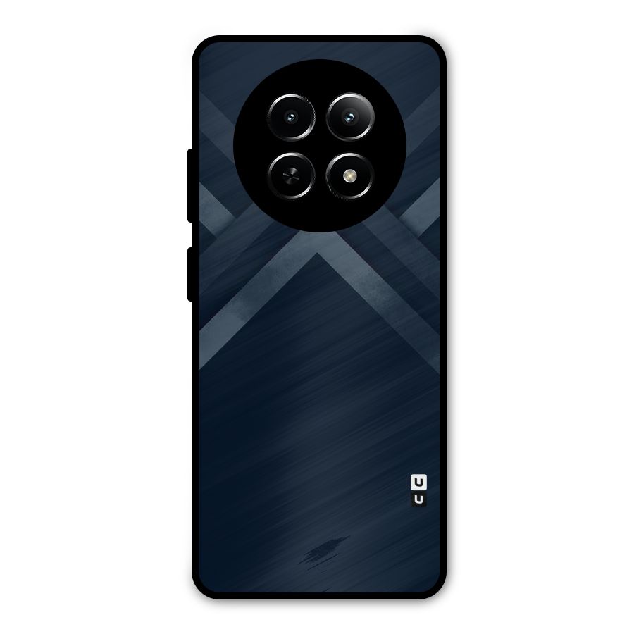 Navy Blue Arrow Metal Back Case for Realme Narzo 70x 5G