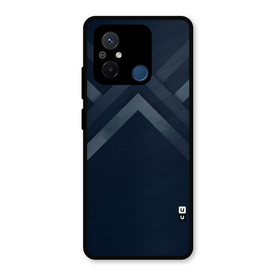 Navy Blue Arrow Metal Back Case for Redmi 12C
