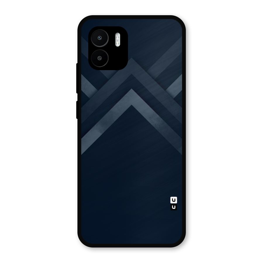 Navy Blue Arrow Metal Back Case for Redmi A2