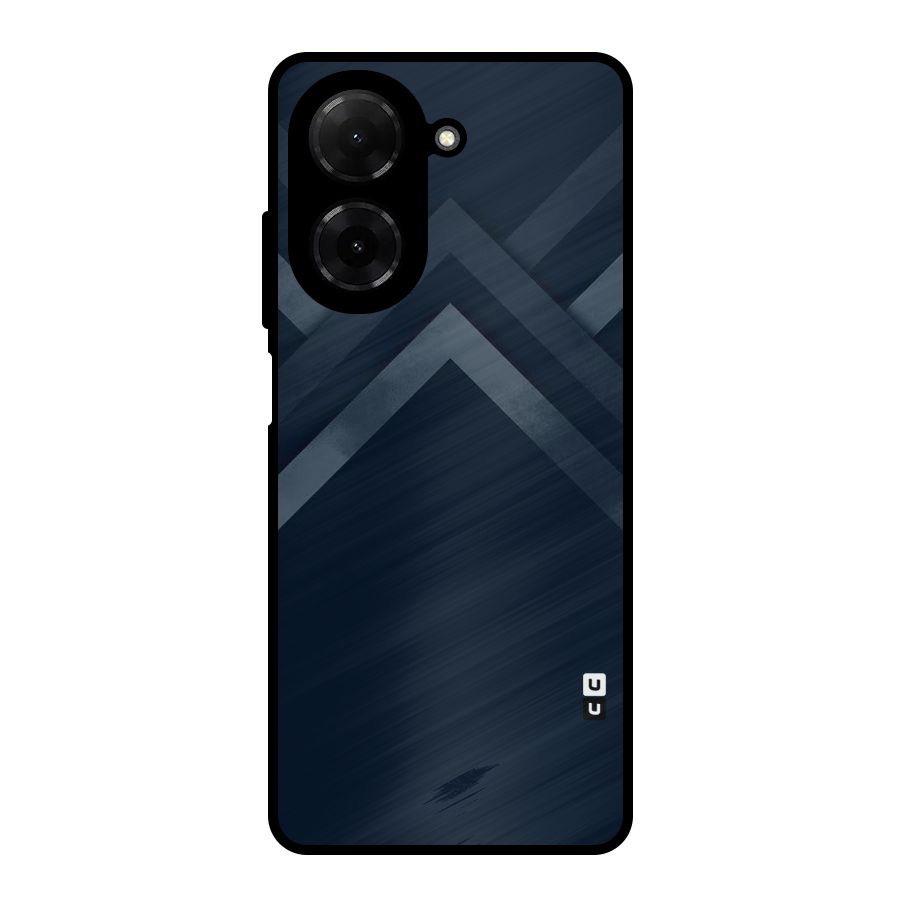 Navy Blue Arrow Metal Back Case for Redmi A5 4G