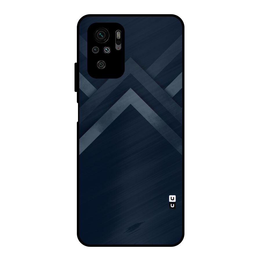 Navy Blue Arrow Metal Back Case for Redmi Note 10S