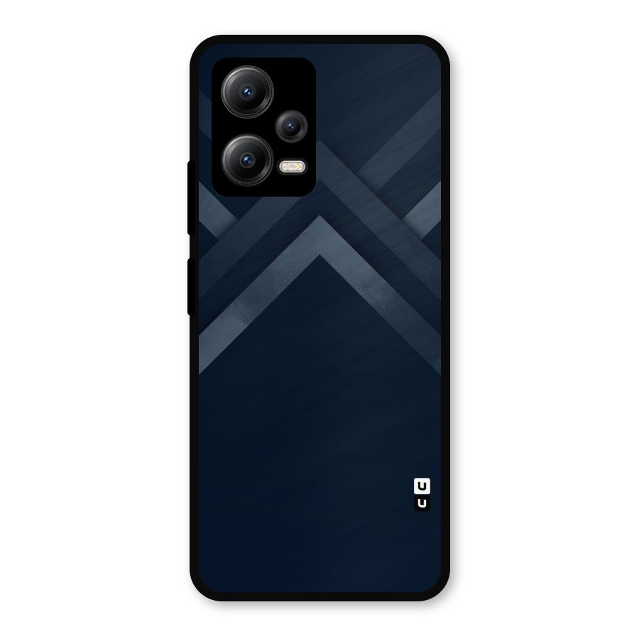 Navy Blue Arrow Metal Back Case for Redmi Note 12 5G