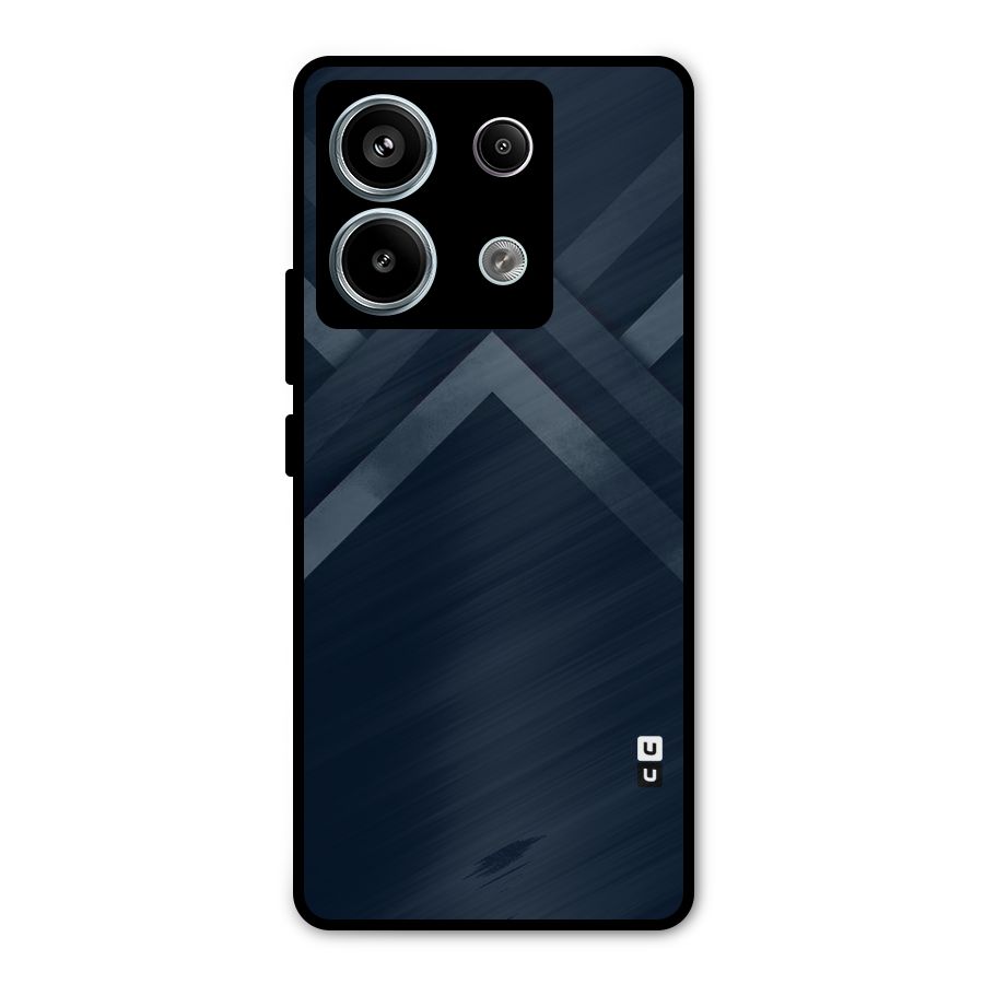 Navy Blue Arrow Metal Back Case for Redmi Note 13 Pro 5G