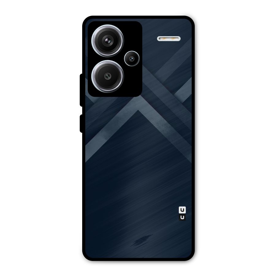 Navy Blue Arrow Metal Back Case for Redmi Note 13 Pro Plus