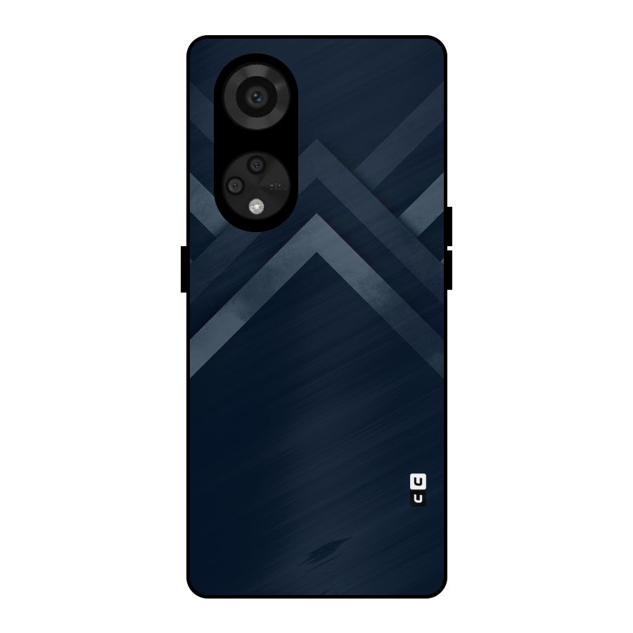 Navy Blue Arrow Metal Back Case for Reno8 T 5G