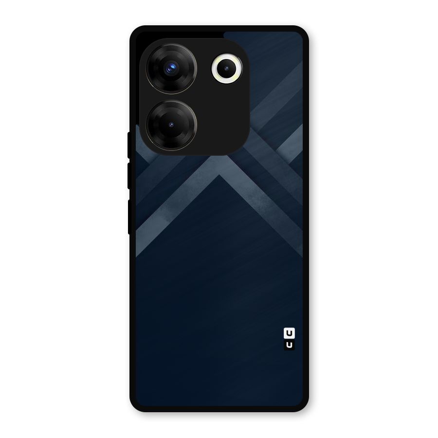 Navy Blue Arrow Metal Back Case for Tecno Camon 20 Pro