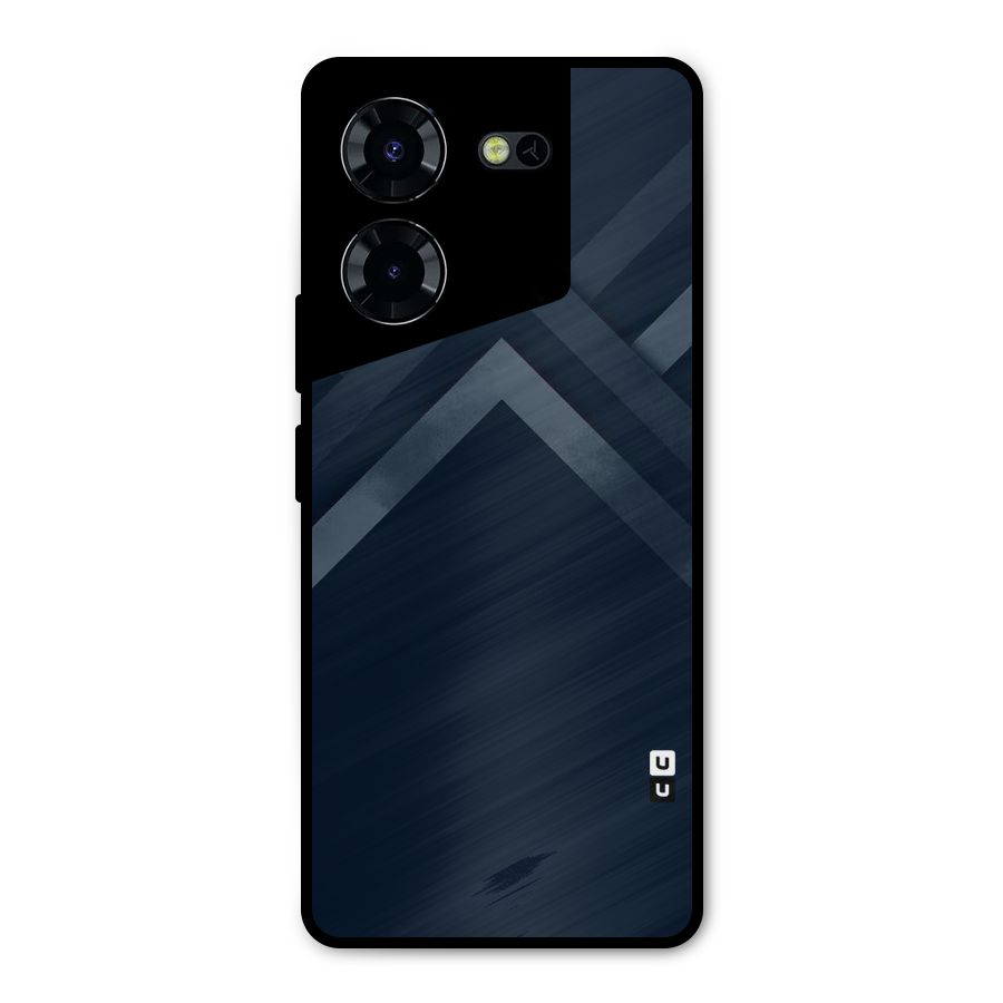 Navy Blue Arrow Metal Back Case for Tecno Pova 5 Pro 5G