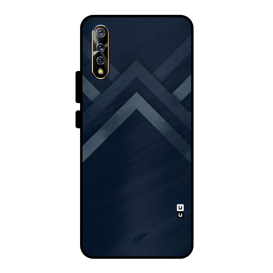 Navy Blue Arrow Metal Back Case for Vivo S1