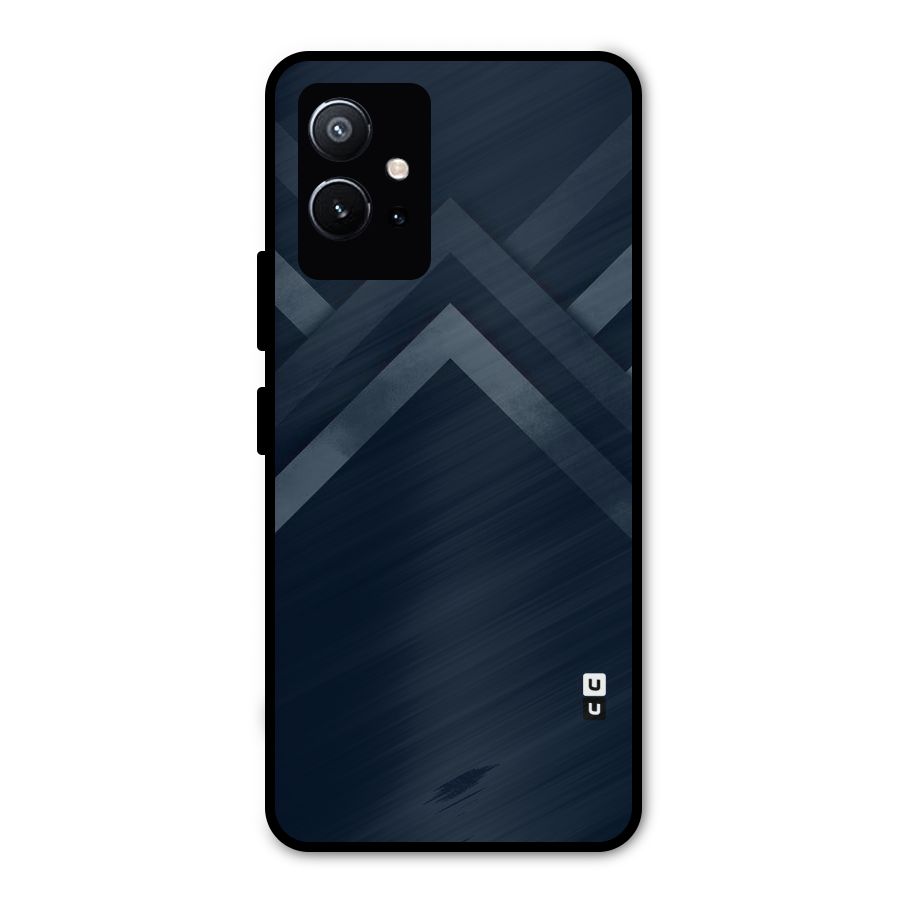 Navy Blue Arrow Metal Back Case for Vivo T1 5G