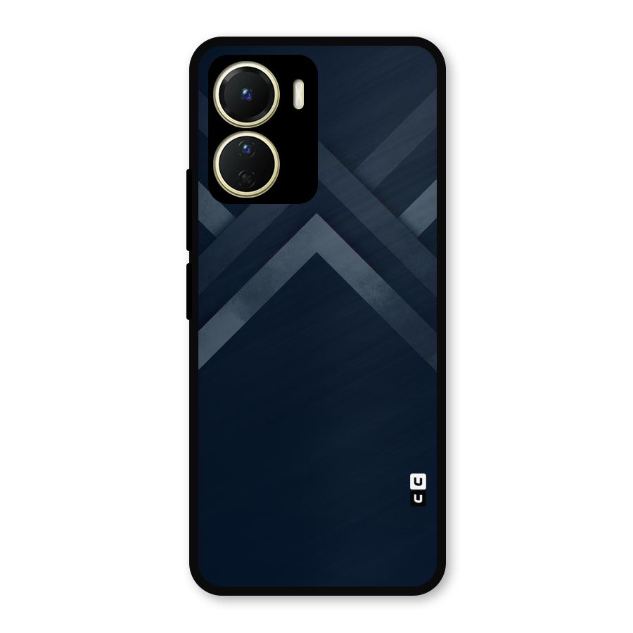 Navy Blue Arrow Metal Back Case for Vivo T2x