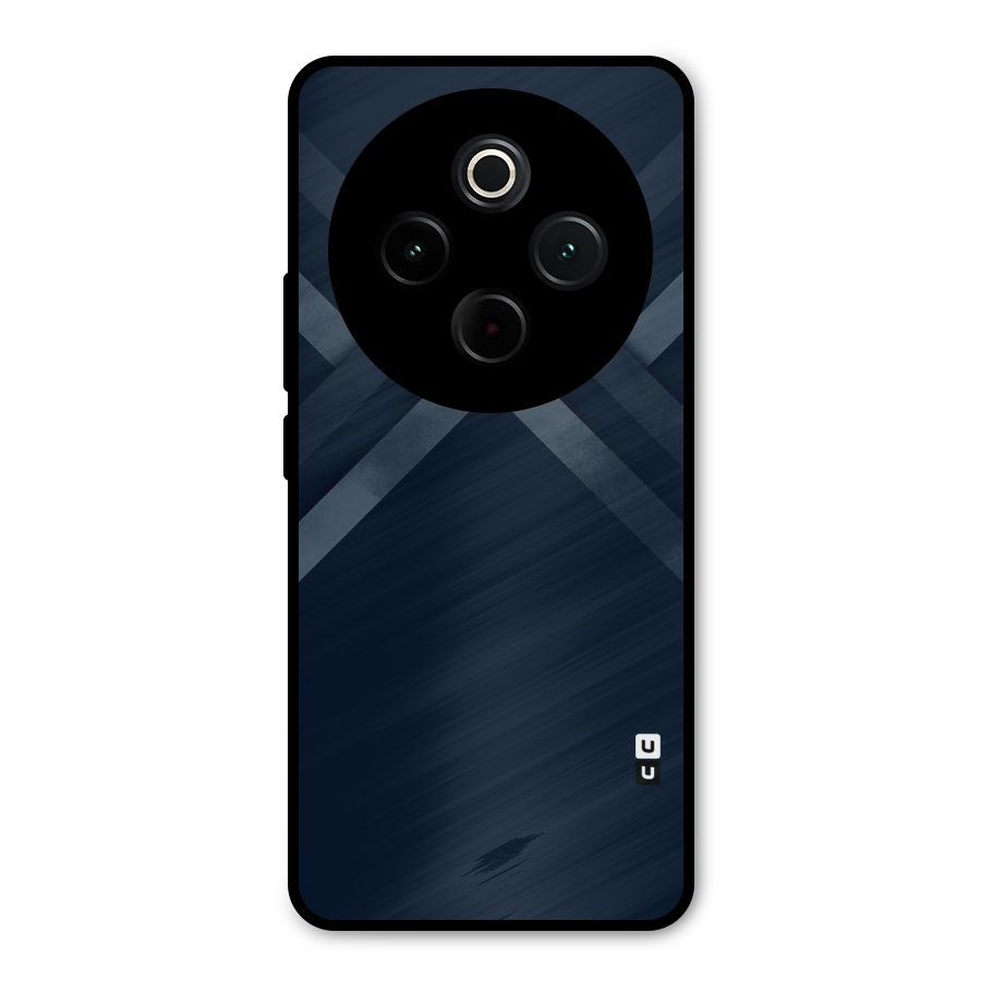 Navy Blue Arrow Metal Back Case for Vivo T4