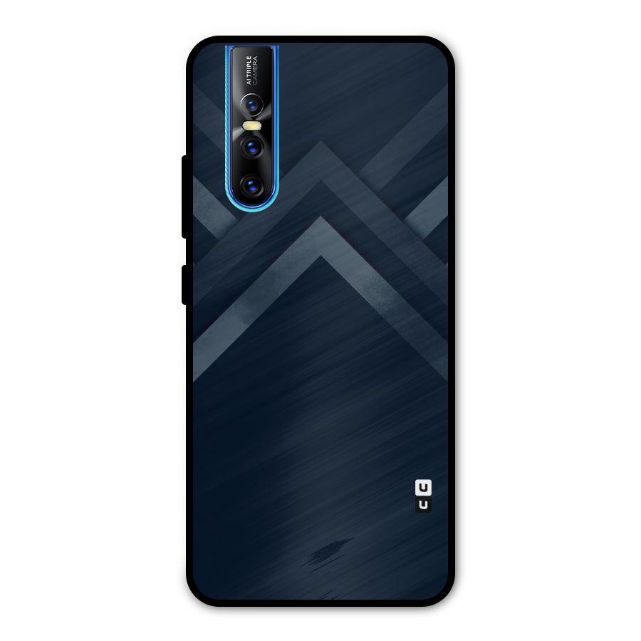 Navy Blue Arrow Metal Back Case for Vivo V15 Pro