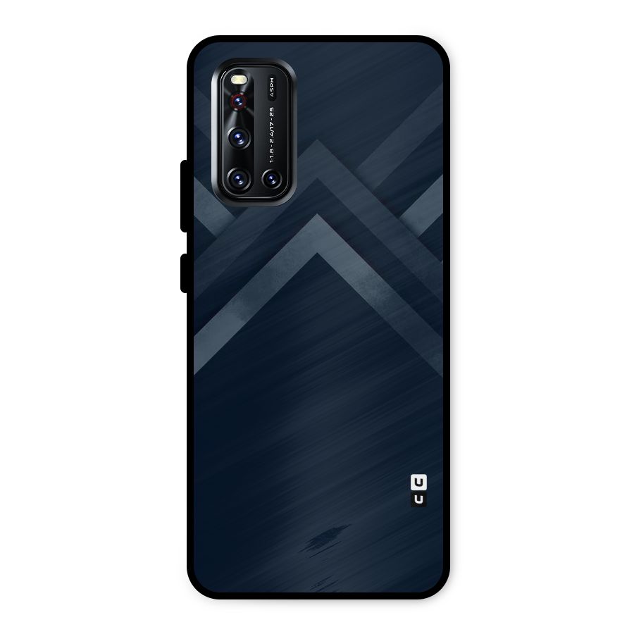 Navy Blue Arrow Metal Back Case for Vivo V19