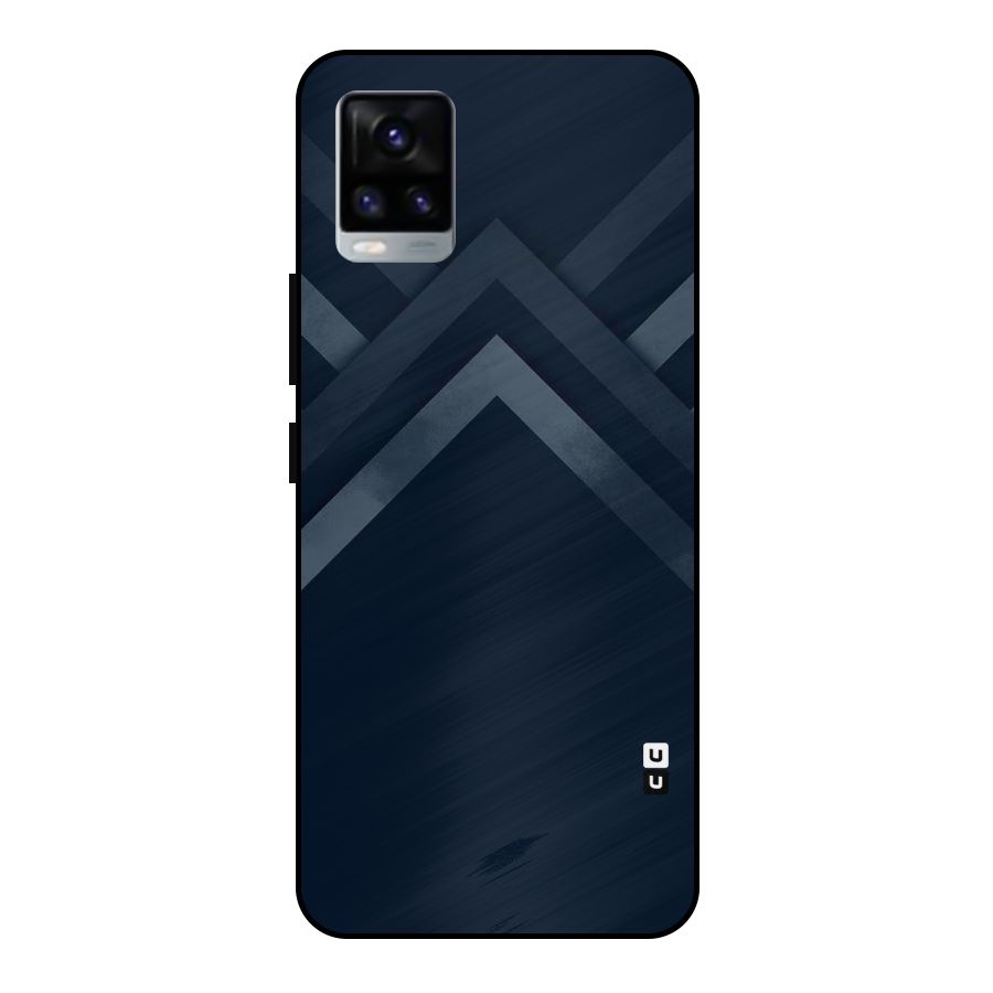 Navy Blue Arrow Metal Back Case for Vivo V20
