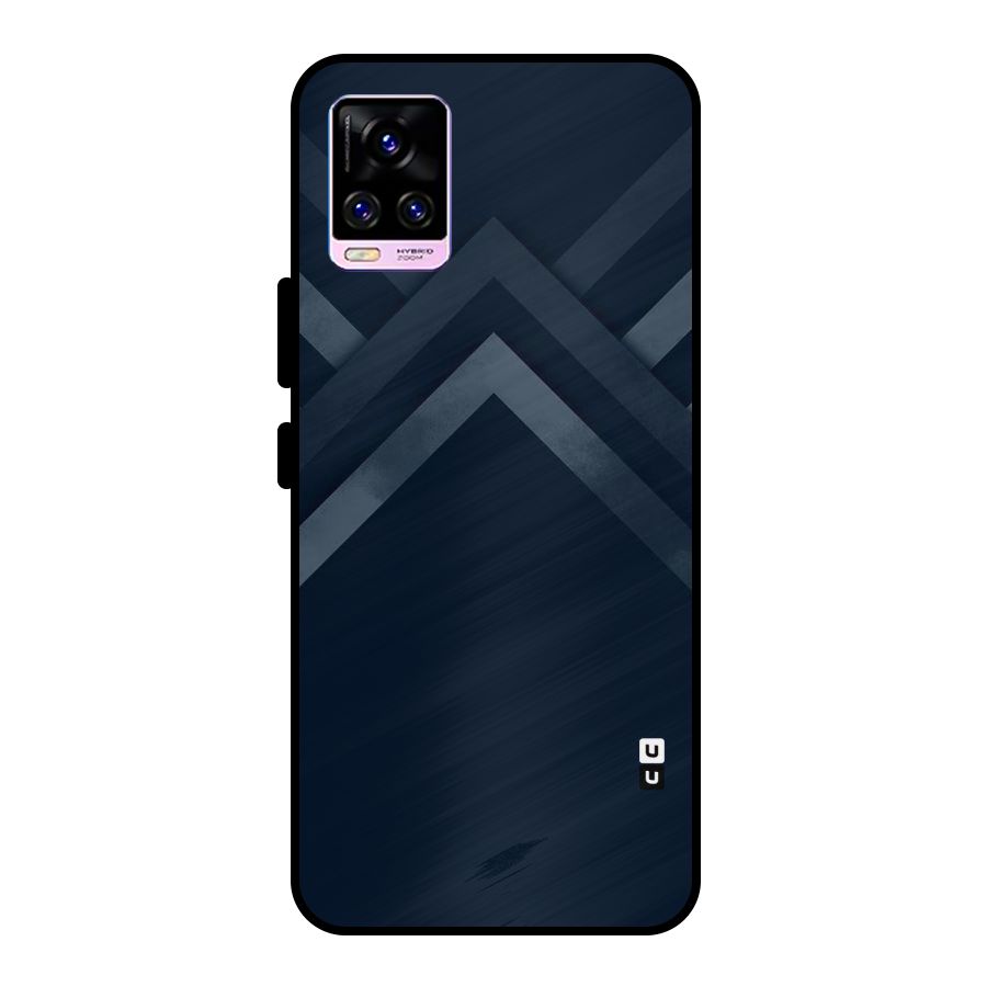Navy Blue Arrow Metal Back Case for Vivo V20 Pro