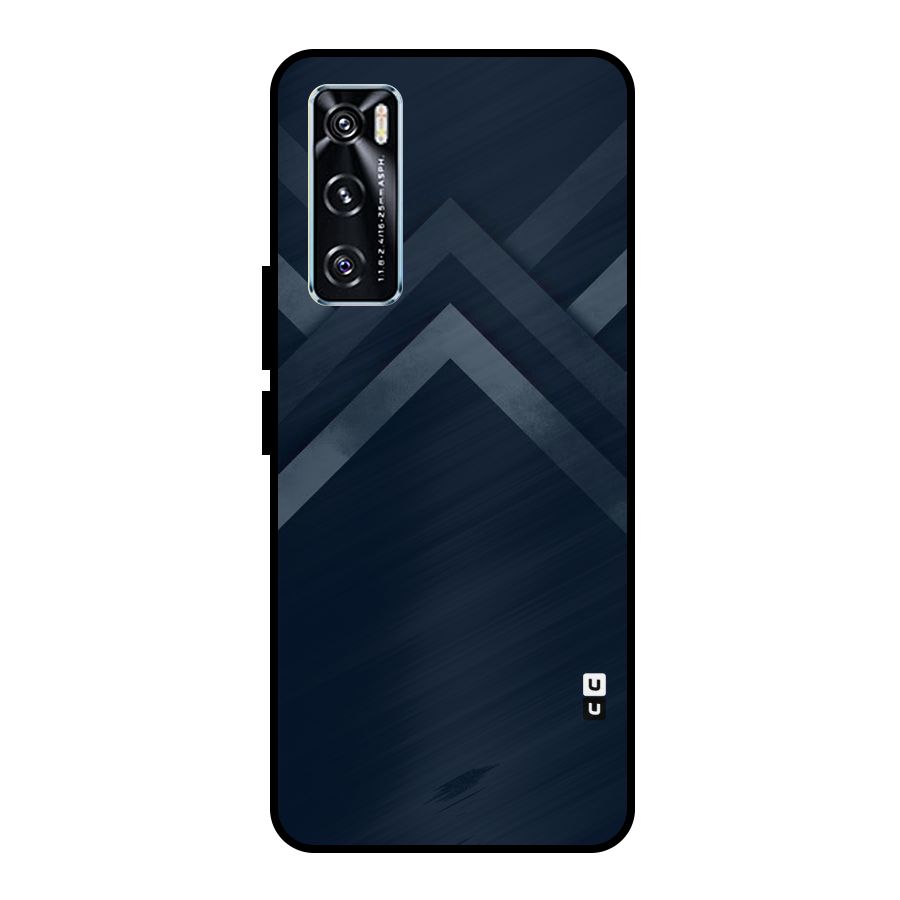 Navy Blue Arrow Metal Back Case for Vivo V20 SE