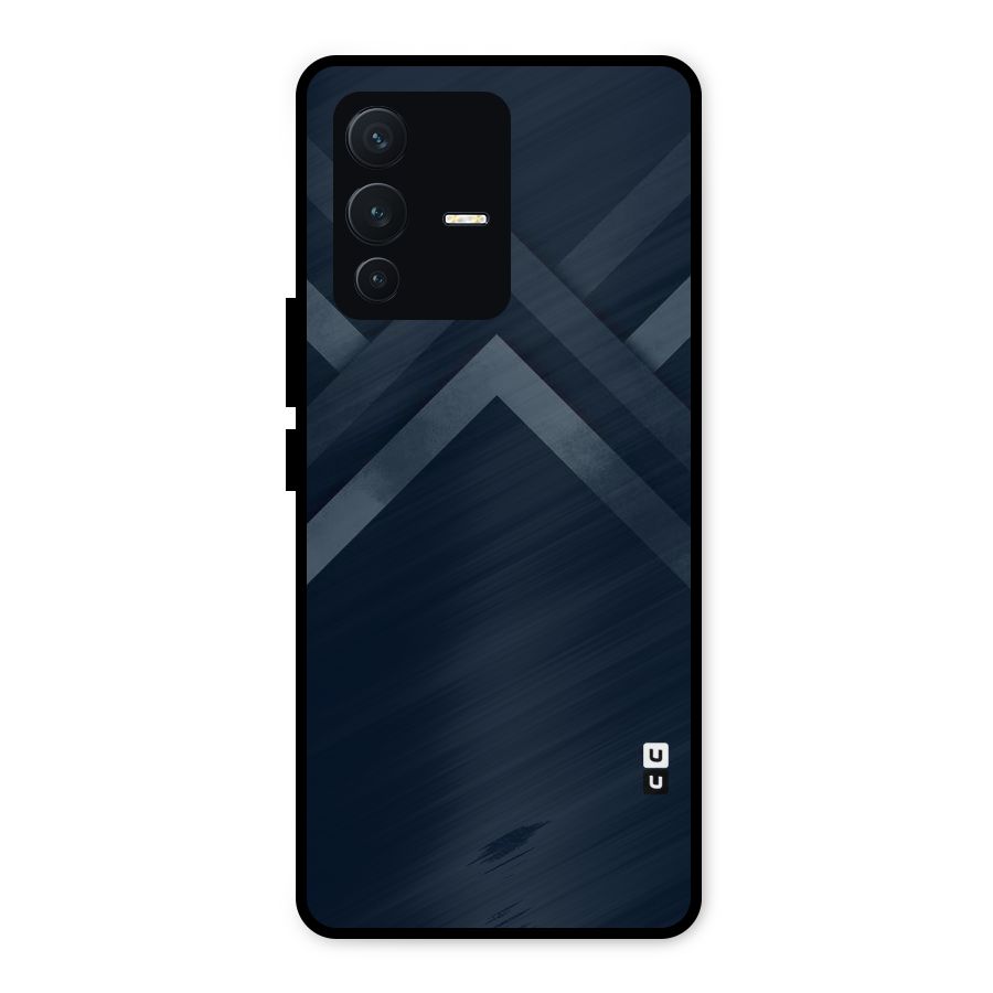 Navy Blue Arrow Metal Back Case for Vivo V23 5G