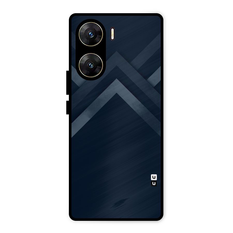 Navy Blue Arrow Metal Back Case for Vivo V29e