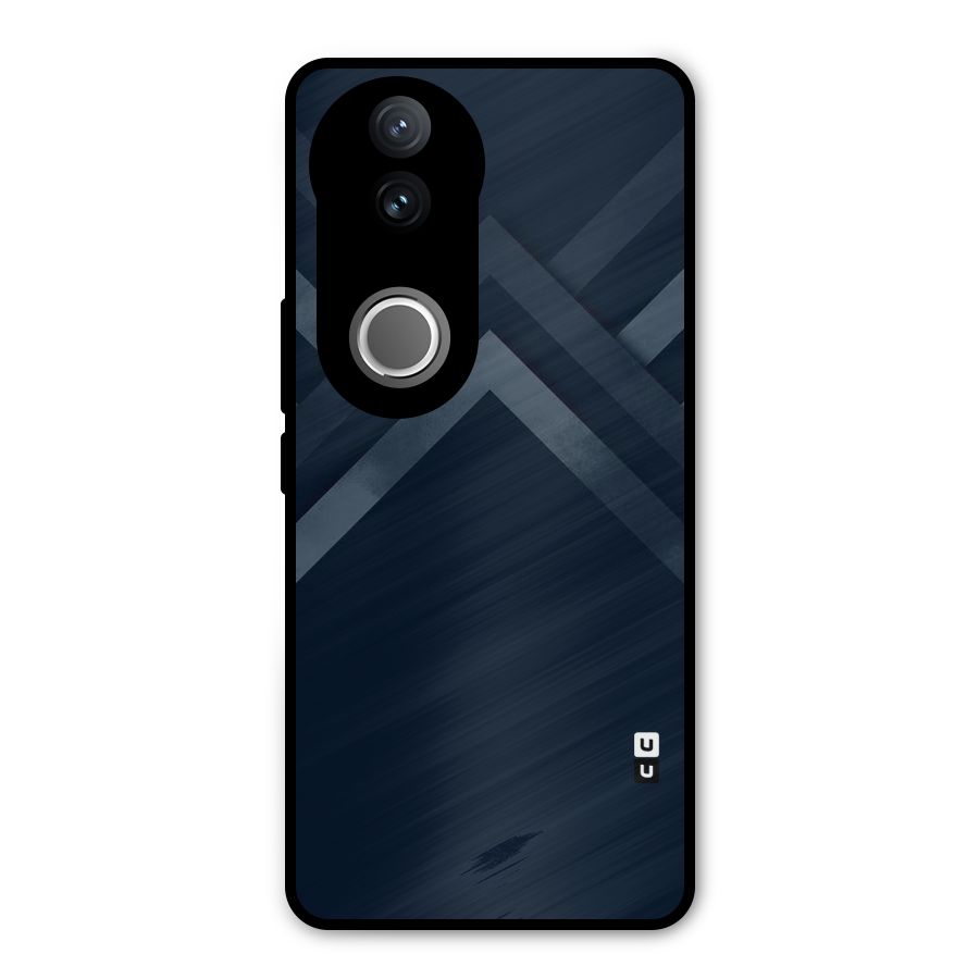 Navy Blue Arrow Metal Back Case for Vivo V50