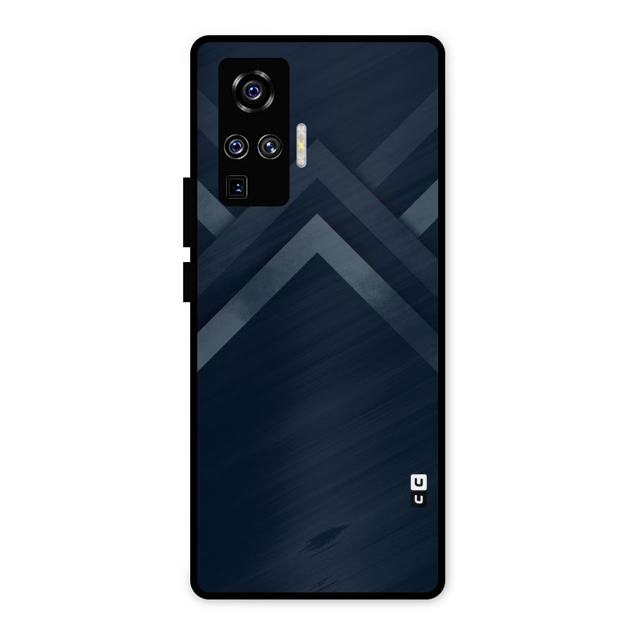 Navy Blue Arrow Metal Back Case for Vivo X50 Pro