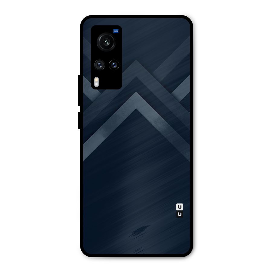 Navy Blue Arrow Metal Back Case for Vivo X60