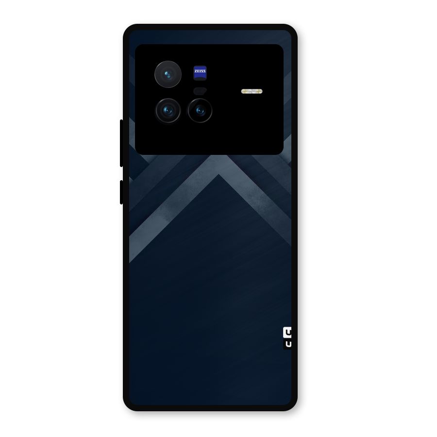 Navy Blue Arrow Metal Back Case for Vivo X80