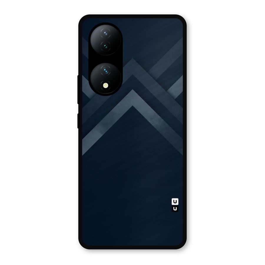 Navy Blue Arrow Metal Back Case for Vivo Y100