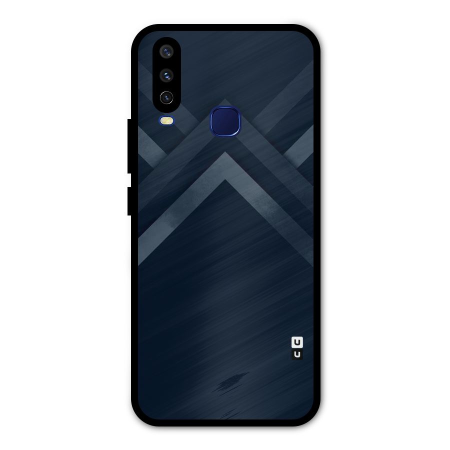 Navy Blue Arrow Metal Back Case for Vivo Y15