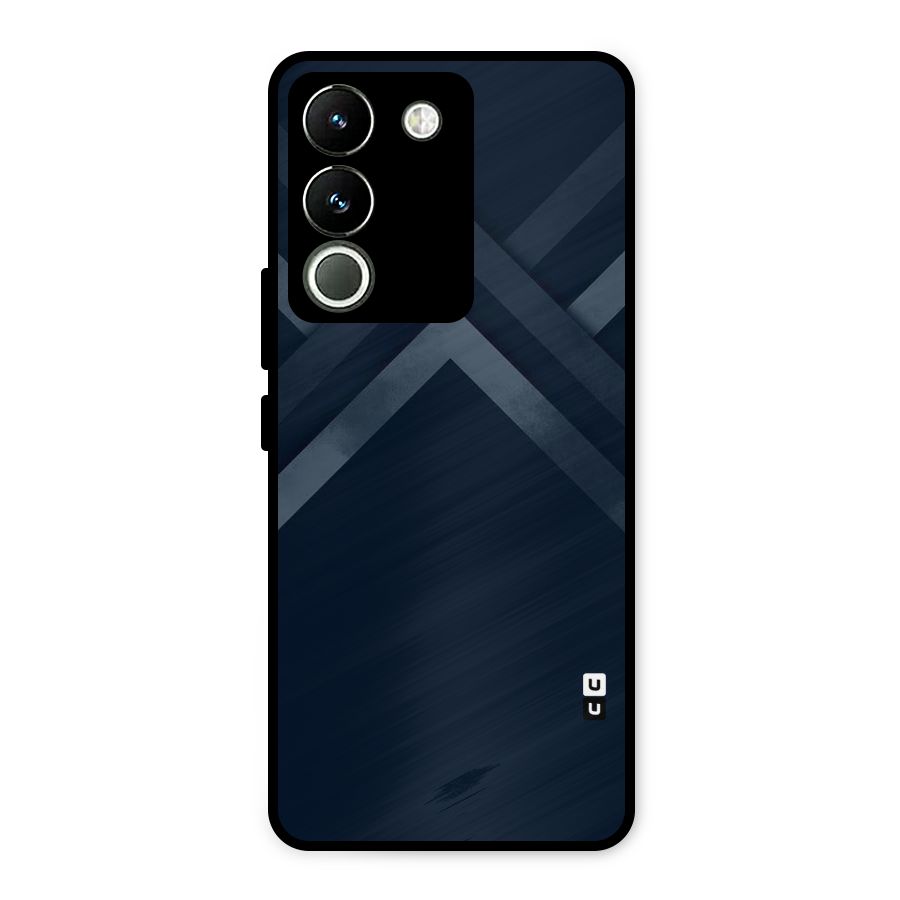 Navy Blue Arrow Metal Back Case for Vivo Y200