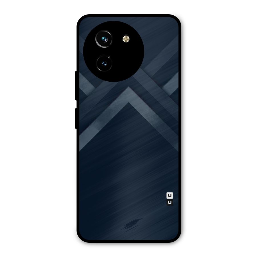 Navy Blue Arrow Metal Back Case for Vivo Y200i