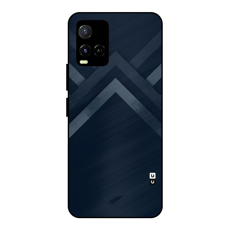 Navy Blue Arrow Metal Back Case for Vivo Y21T