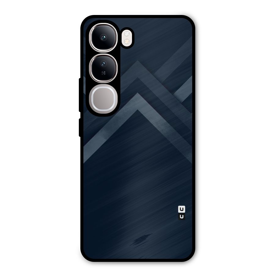 Navy Blue Arrow Metal Back Case for Vivo Y300