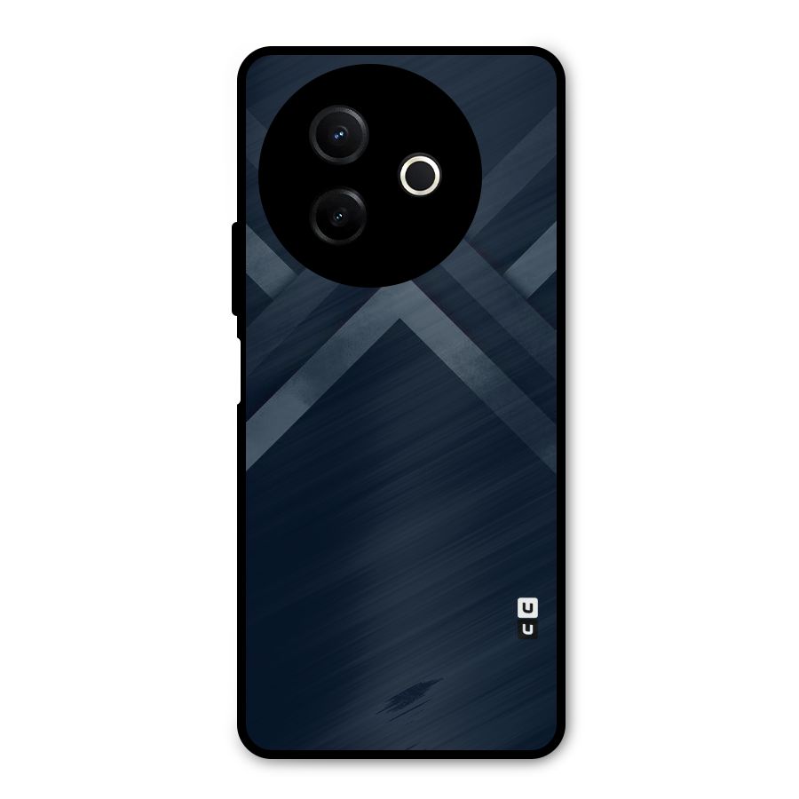 Navy Blue Arrow Metal Back Case for Vivo Y39