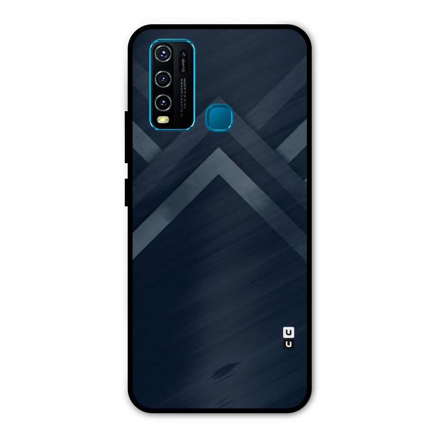 Navy Blue Arrow Metal Back Case for Vivo Y50