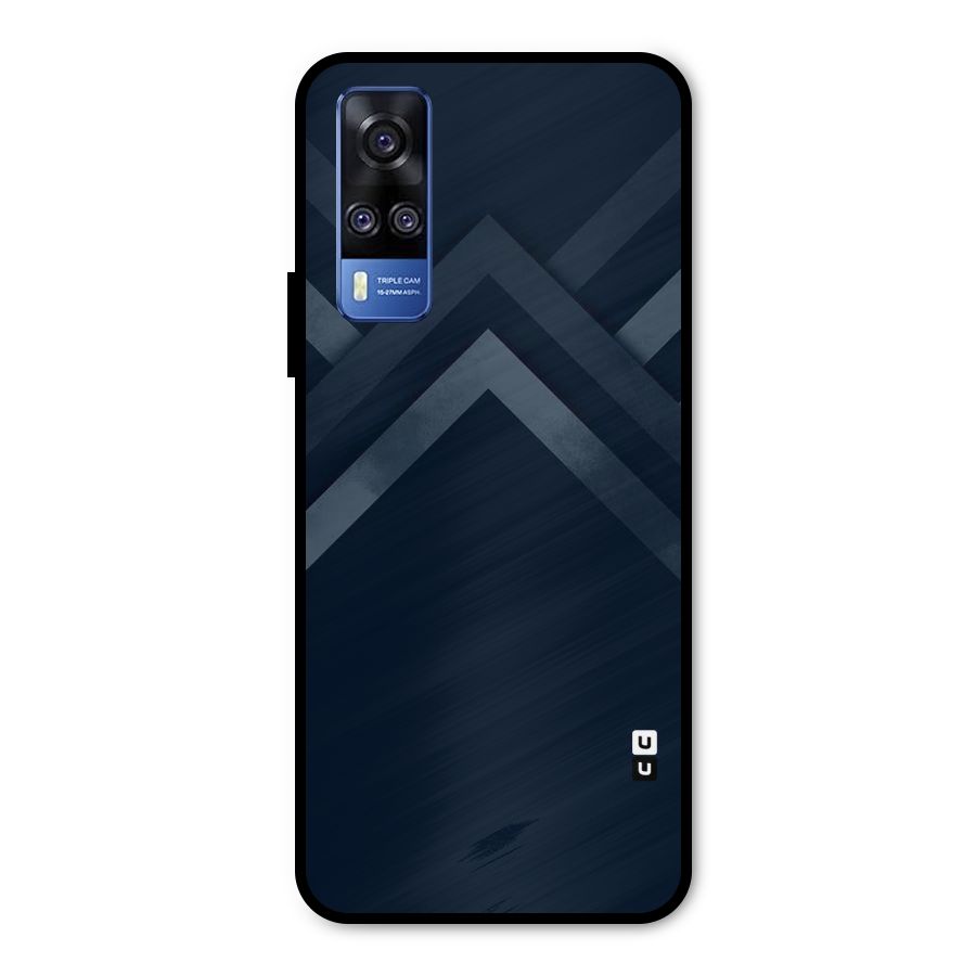 Navy Blue Arrow Metal Back Case for Vivo Y51A