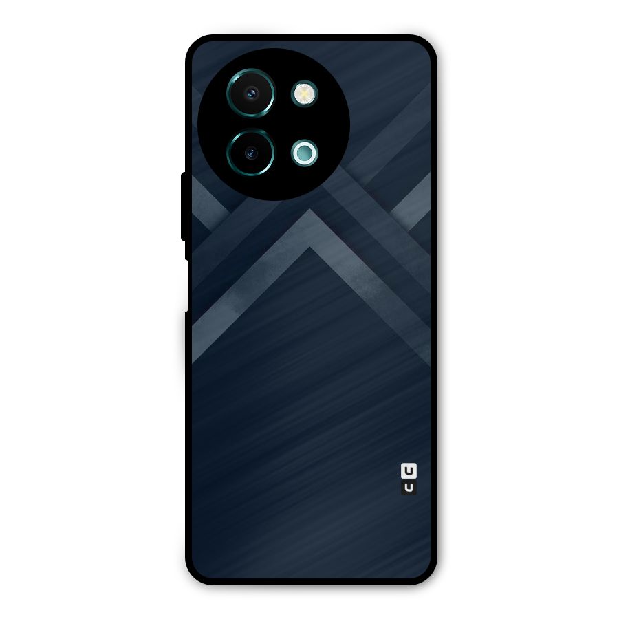 Navy Blue Arrow Metal Back Case for Vivo Y58