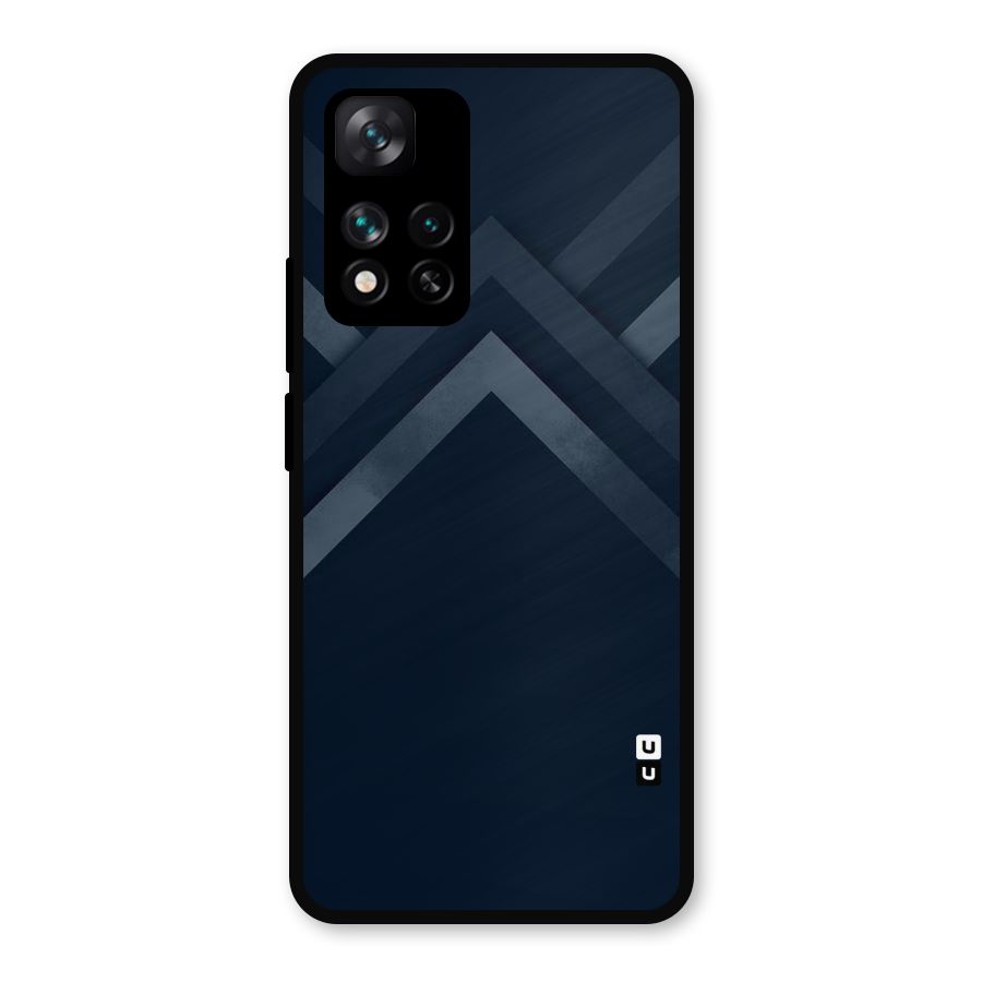 Navy Blue Arrow Metal Back Case for Xiaomi 11i Hypercharge 5G