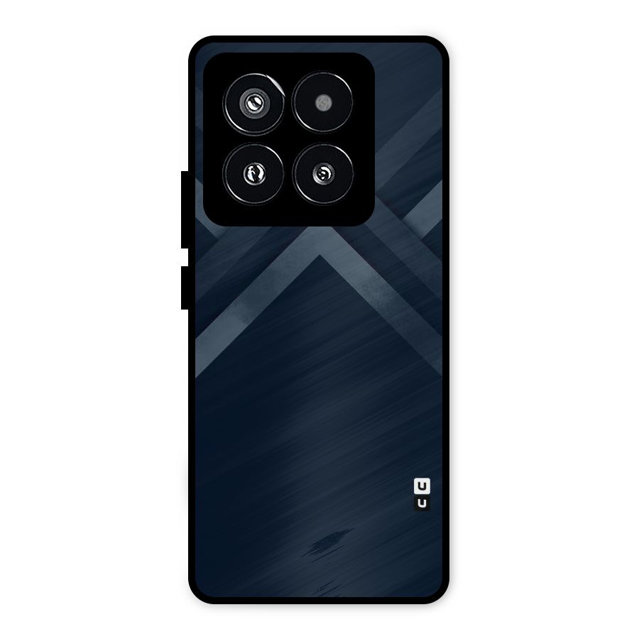 Navy Blue Arrow Metal Back Case for Xiaomi 14 Pro