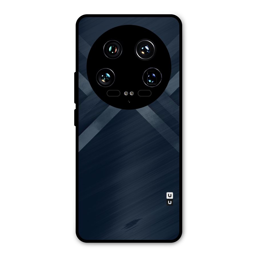 Navy Blue Arrow Metal Back Case for Xiaomi 14 Ultra