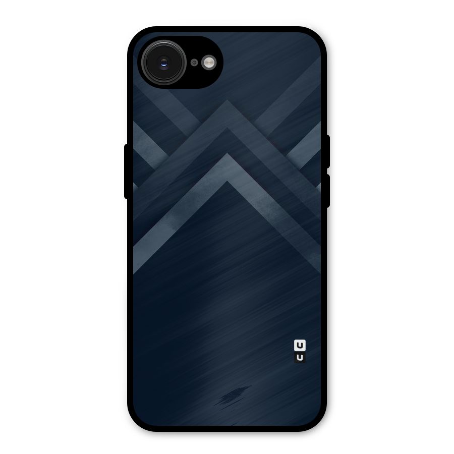 Navy Blue Arrow Metal Back Case for iPhone 16e