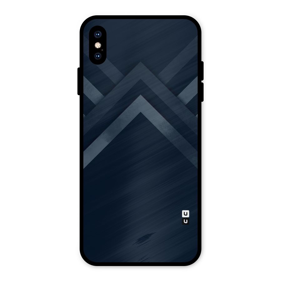 Navy Blue Arrow Metal Back Case for iPhone XS Max