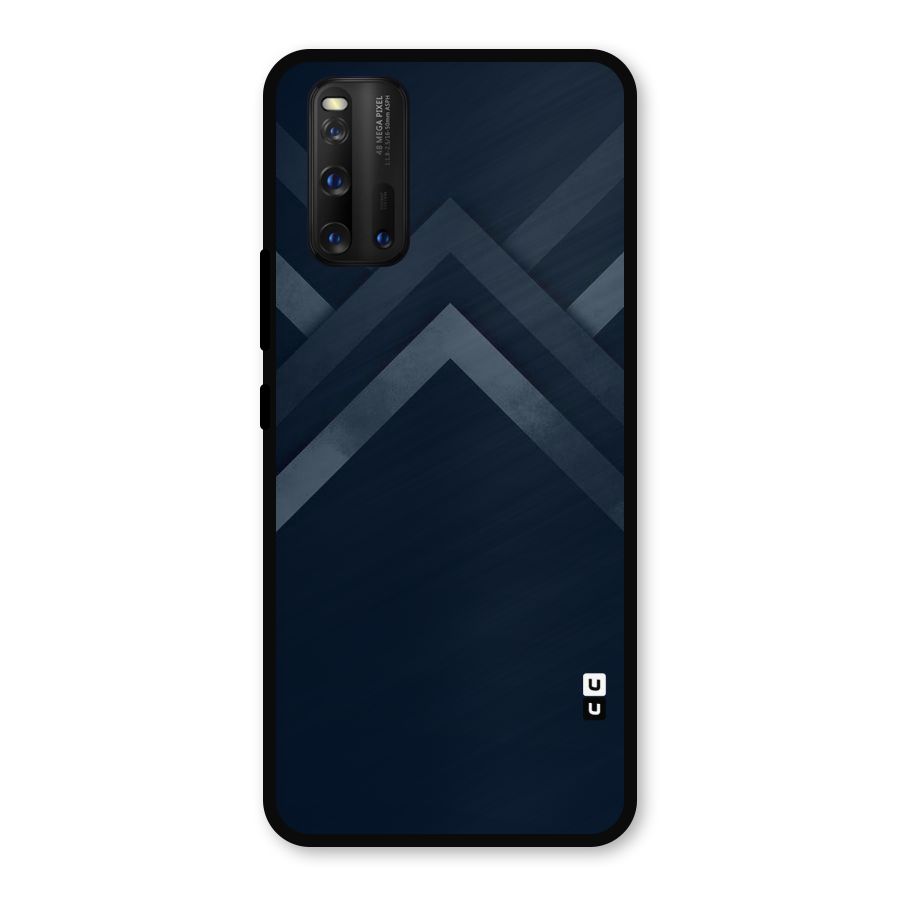 Navy Blue Arrow Metal Back Case for iQOO 3