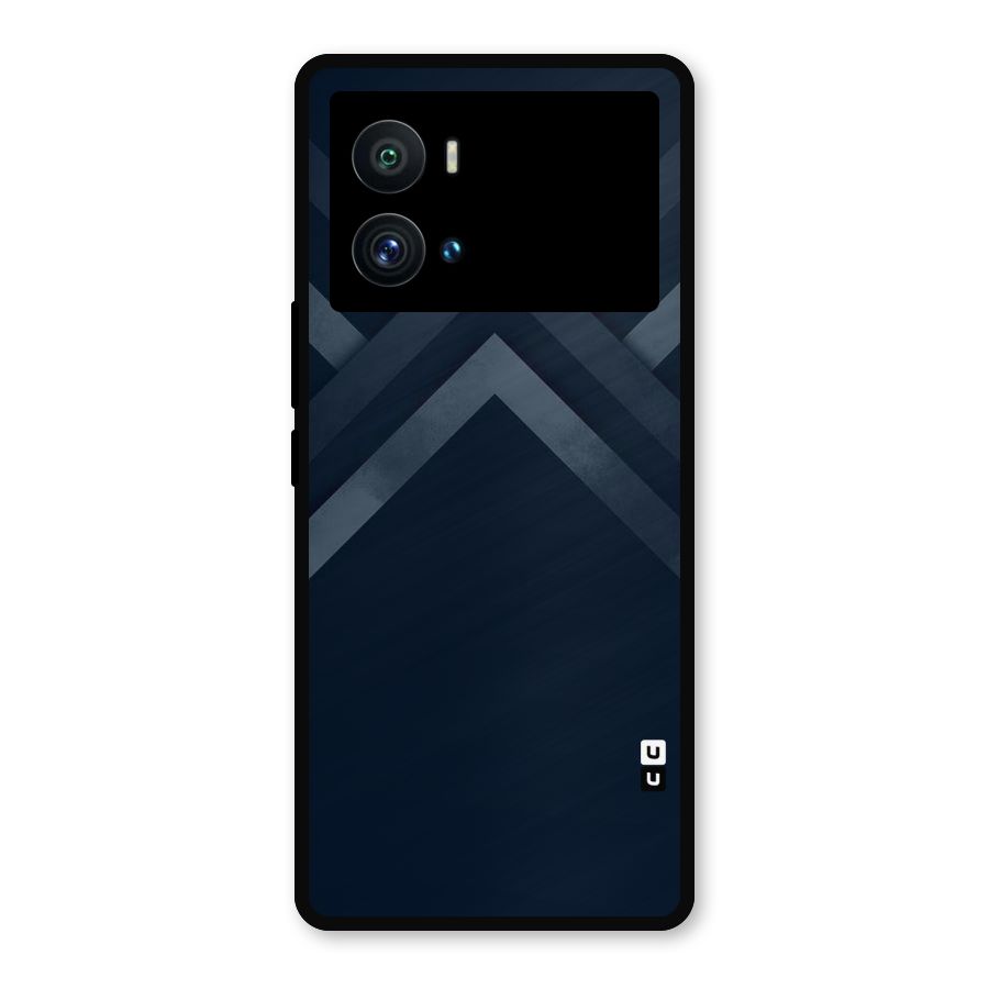 Navy Blue Arrow Metal Back Case for iQOO 9 Pro